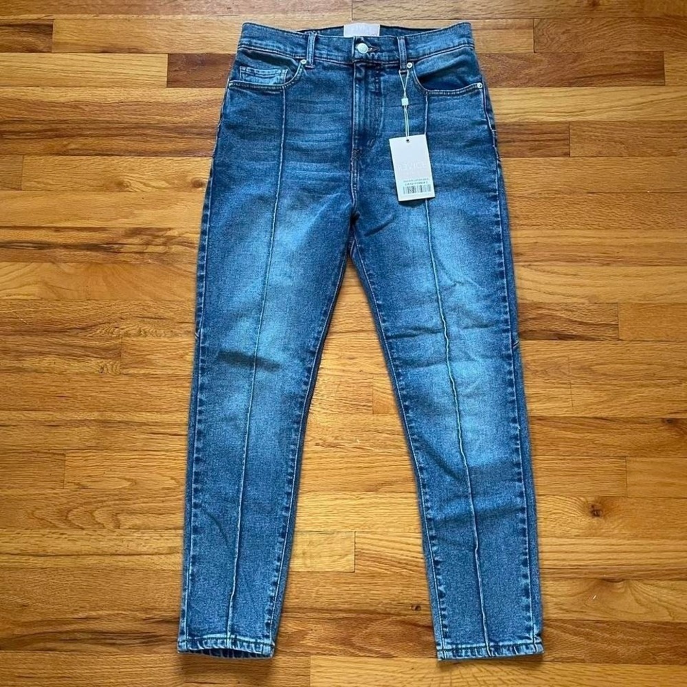 REVICE High Rise Blue Front Seam Skinny Jeans